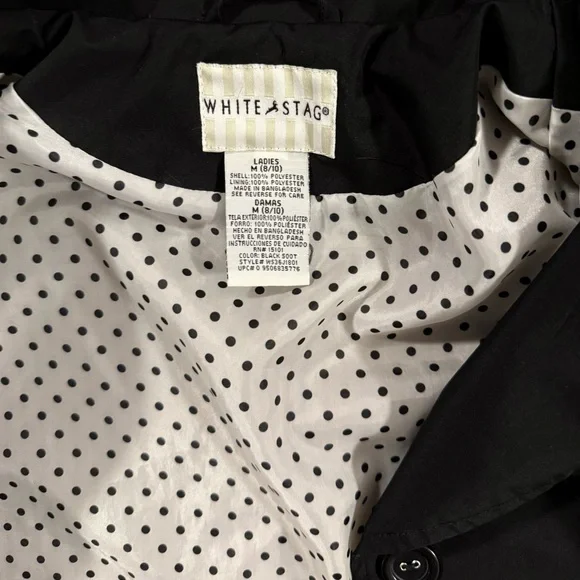 WHITE STAG BLACK BUTTON UP POLKA DOT COAT - Picture 4 of 5